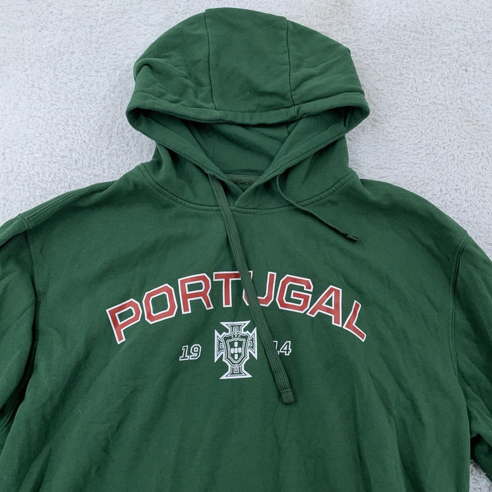 Portugal Hoodie Mens FITS Medium Green Soccer Football Pullover‎ Sweatshirt